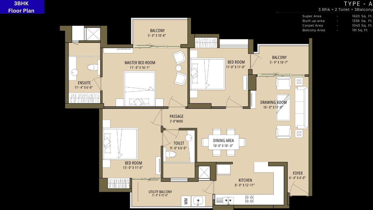 Cleo County Noida 3BHK Floor Plan