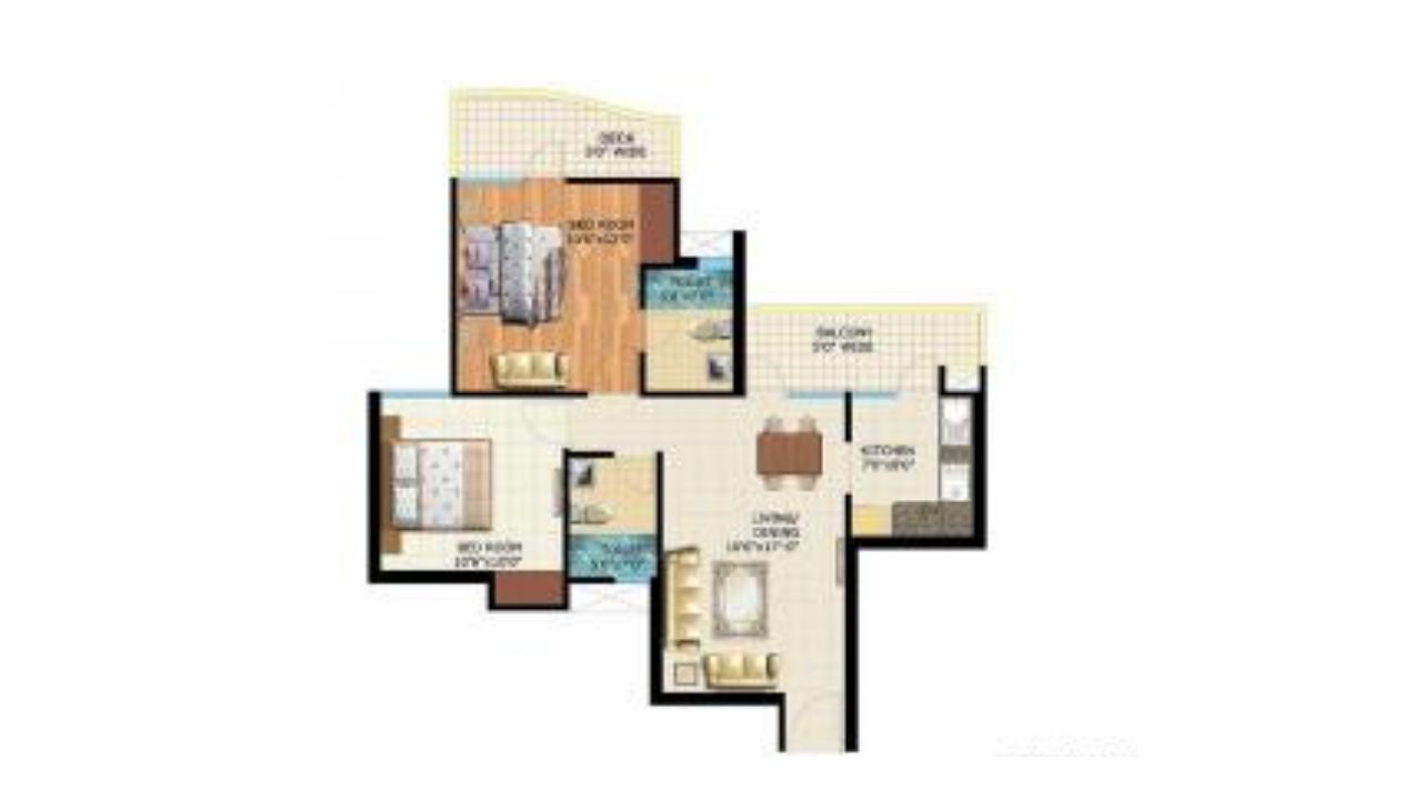 Golf View Apartments Floor Plan 2 BHK