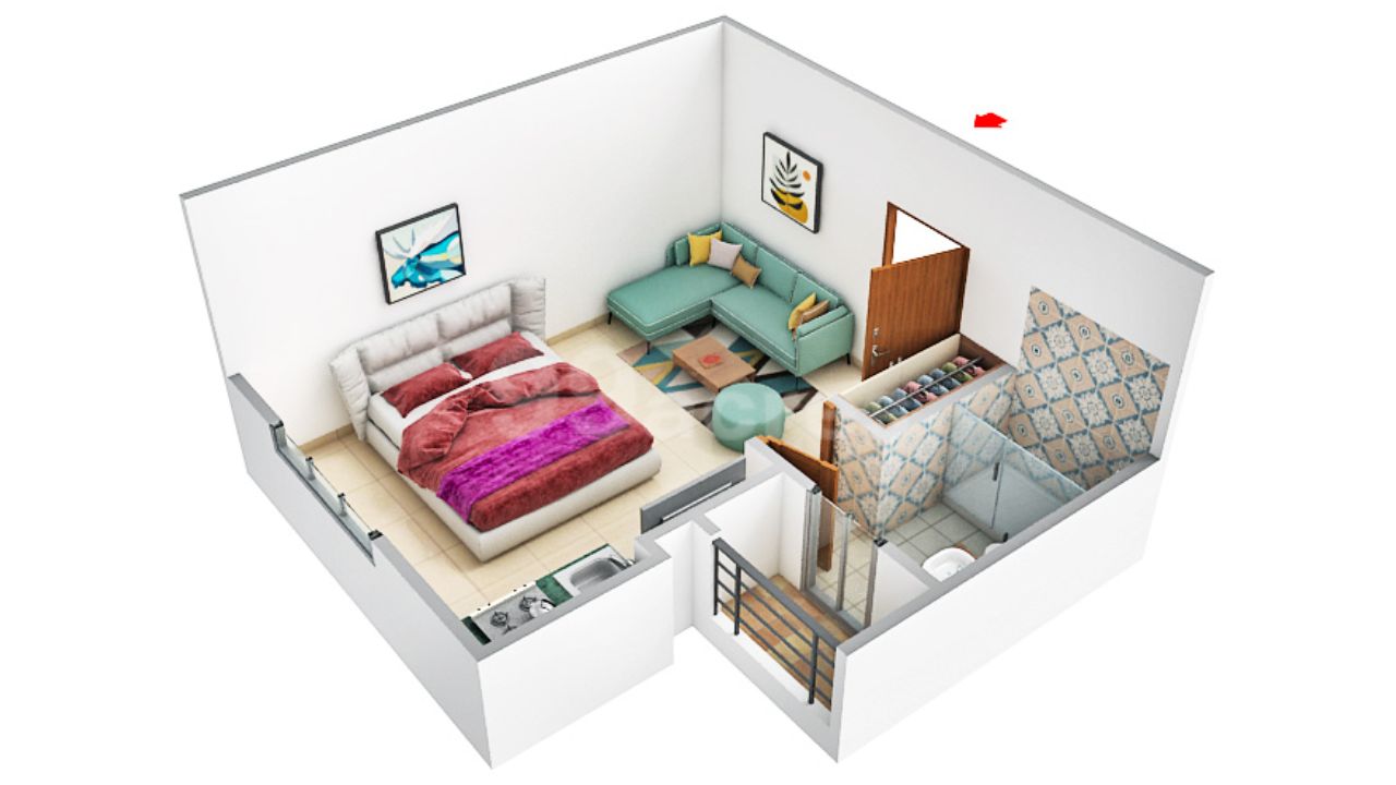 Four Way Homes Tonk Road Jaipur Floor Plan 1 RK Studio