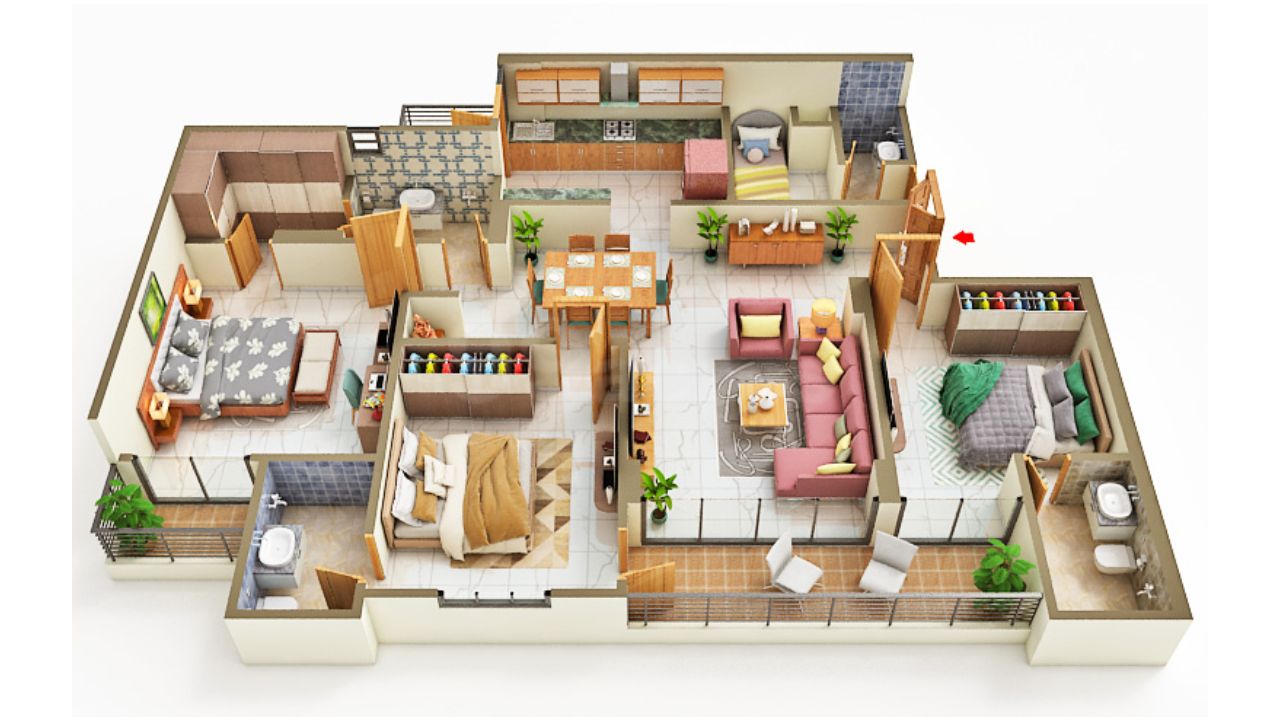 Ashapurna Neopolis Mahapura Jaipur Floor Plan 3 BHK