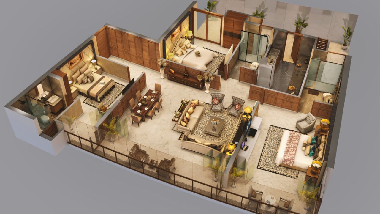 Leela Sky Villas Kirti Nagar Delhi Floor Plan 3 BHK