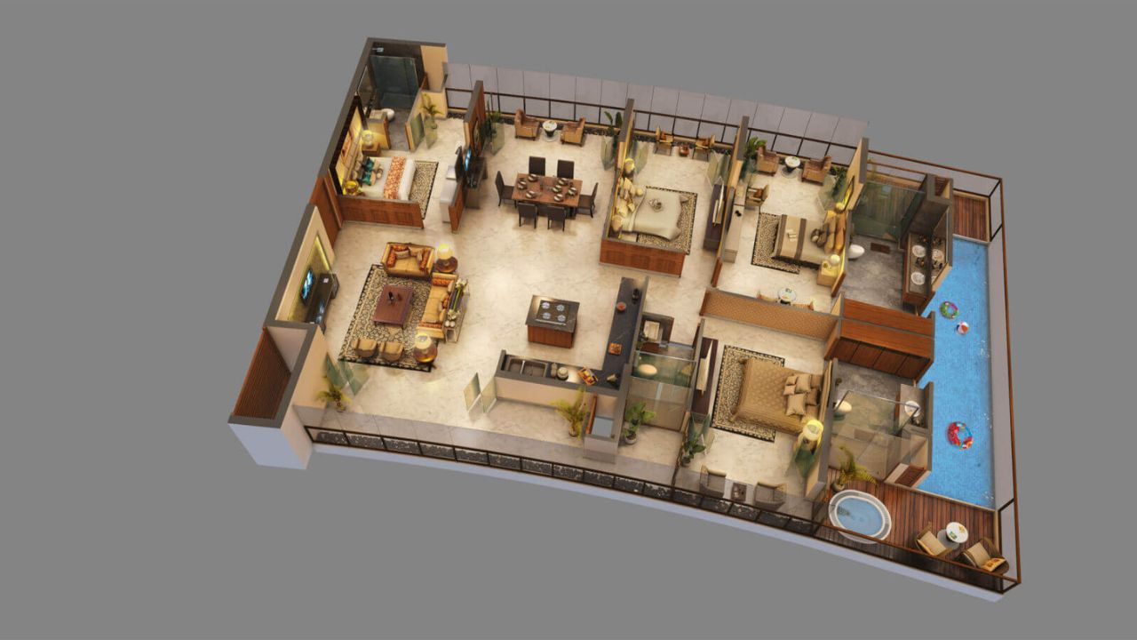 Leela Sky Villas Kirti Nagar Delhi Floor Plan 4 BHK