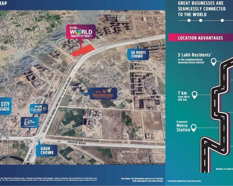 Gaur World SmartStreet Greater Noida Location Map