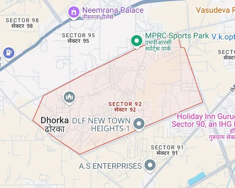 Bestech 92 Market Place Sector 92 Gurgaon Location Map