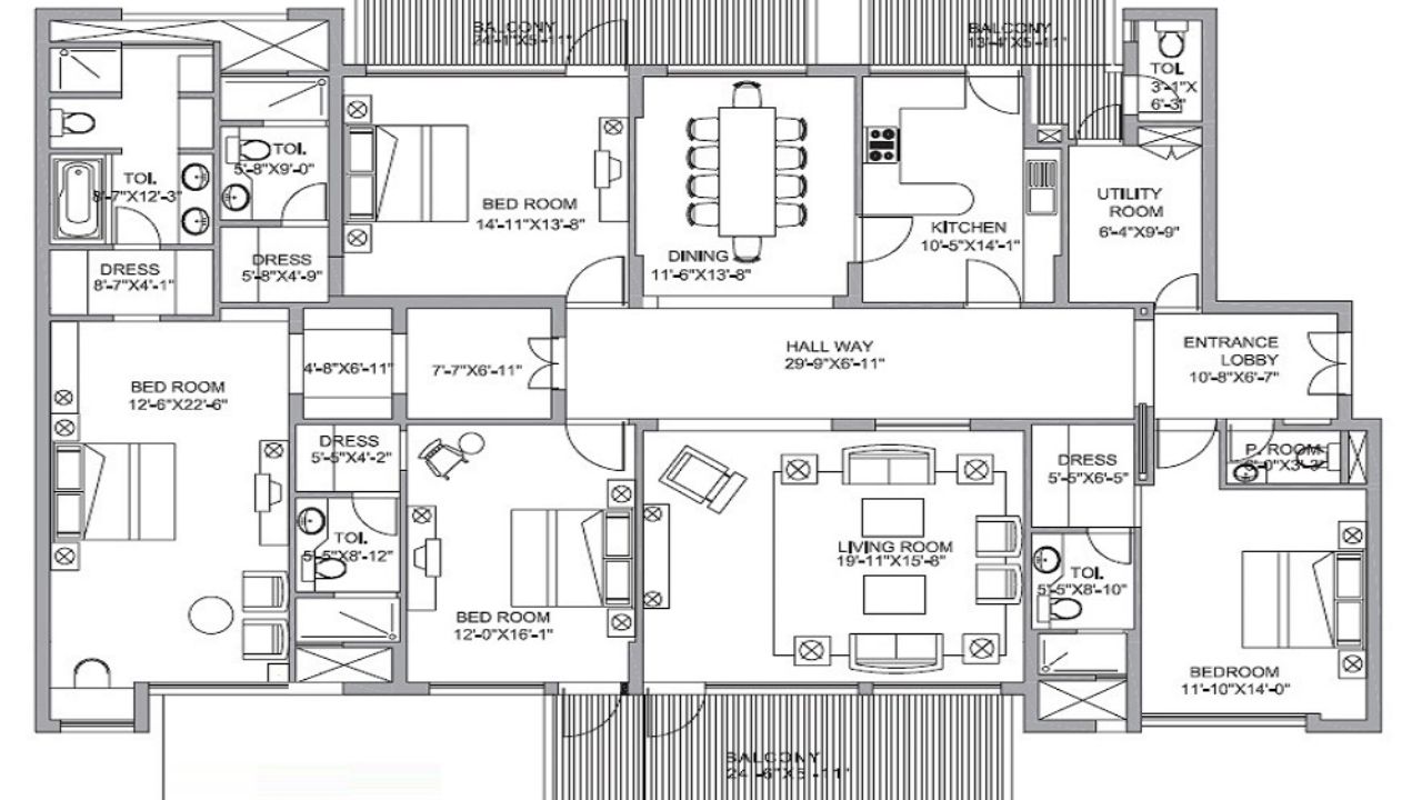 Emaar MGF Ekaantam sector 112 Gurgaon Floor Plan 4BHK