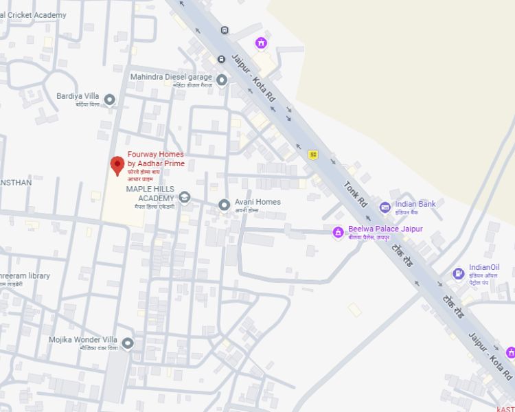 Four Way Homes Tonk Road Jaipur Location Map 