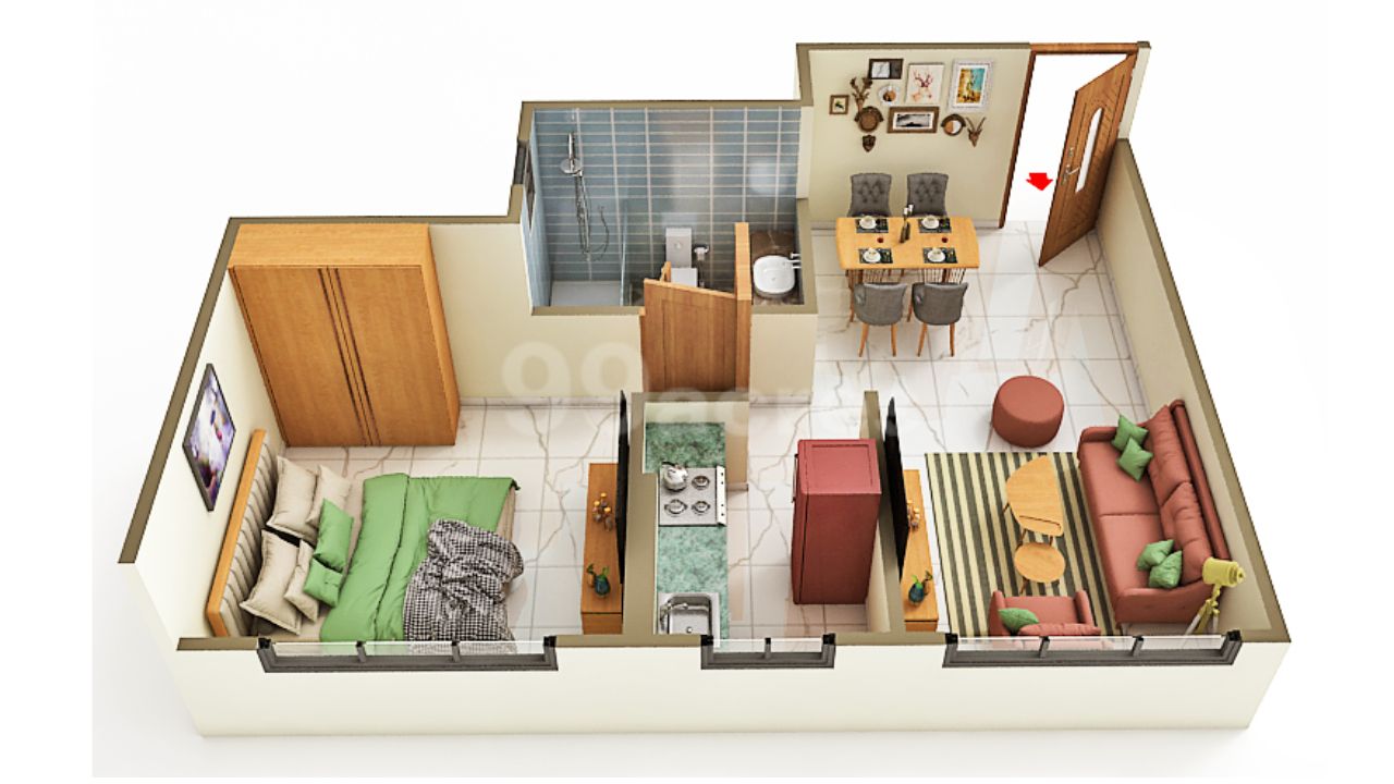 Paradise Sai Platinum Rohinjan Navi Mumbai Floor Plan 1 BHK