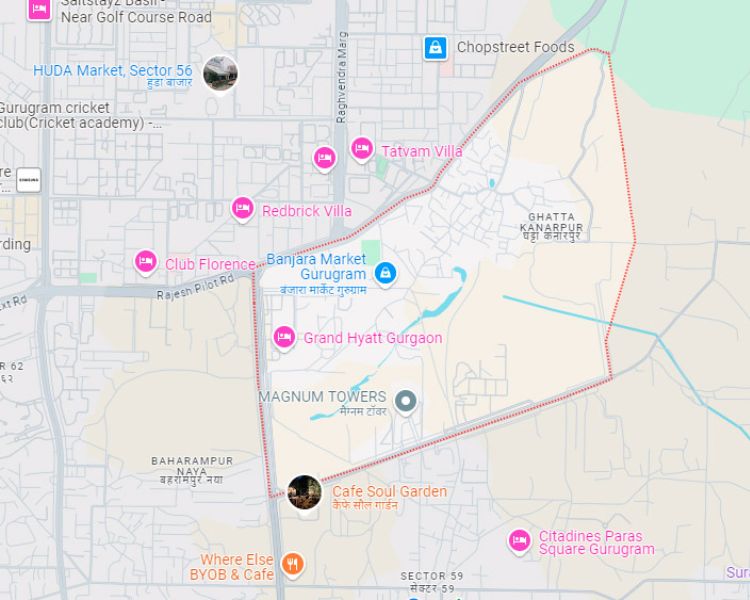 Oberoi Three Sixty North Location Map