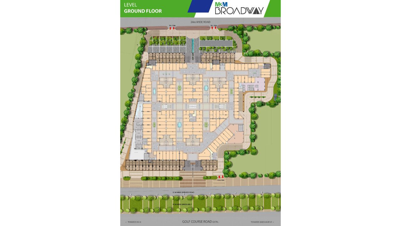 M3M Broadway Sector 71 Gurgaon Floor Plan Ground Floor