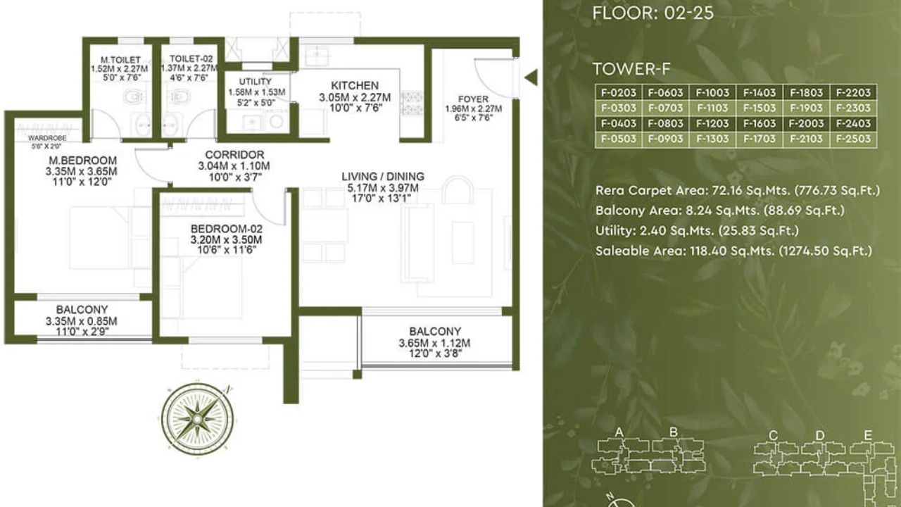 Godrej Lakeside Orchard Floor Plan 2 BHK