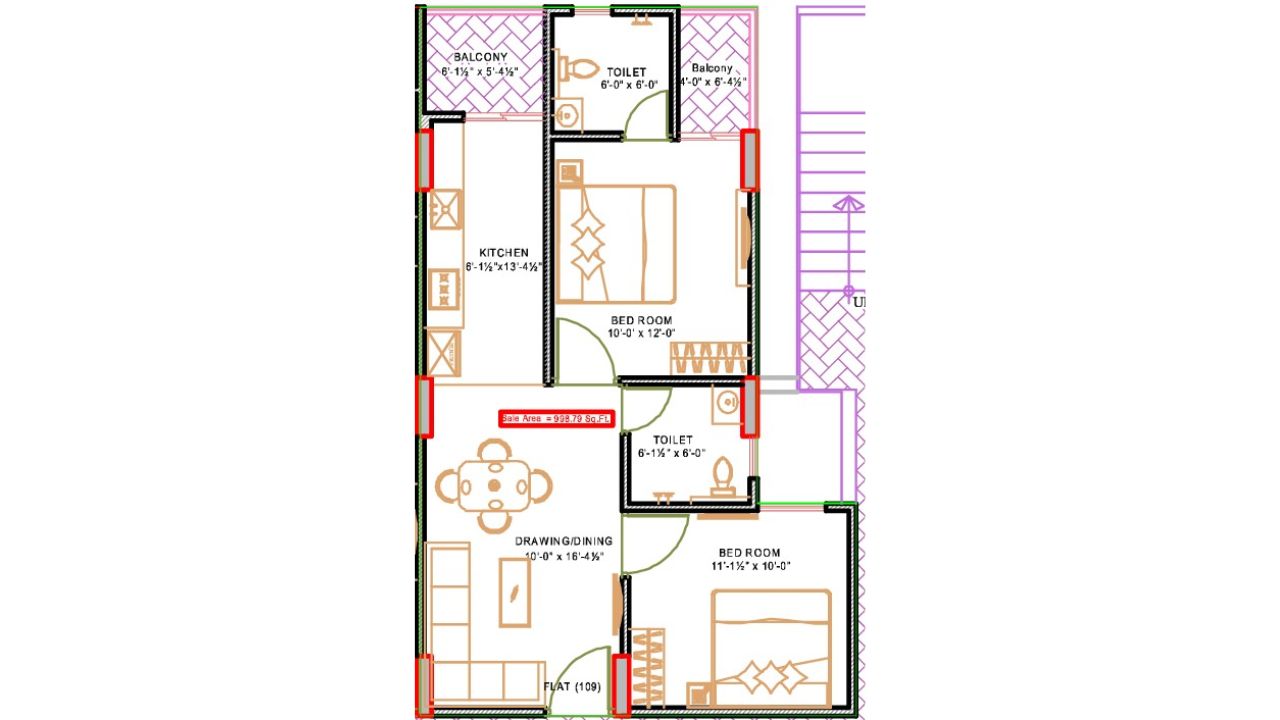 Kalyan Eva Jagatpura Jaipur Floor Plan 2 BHK 
