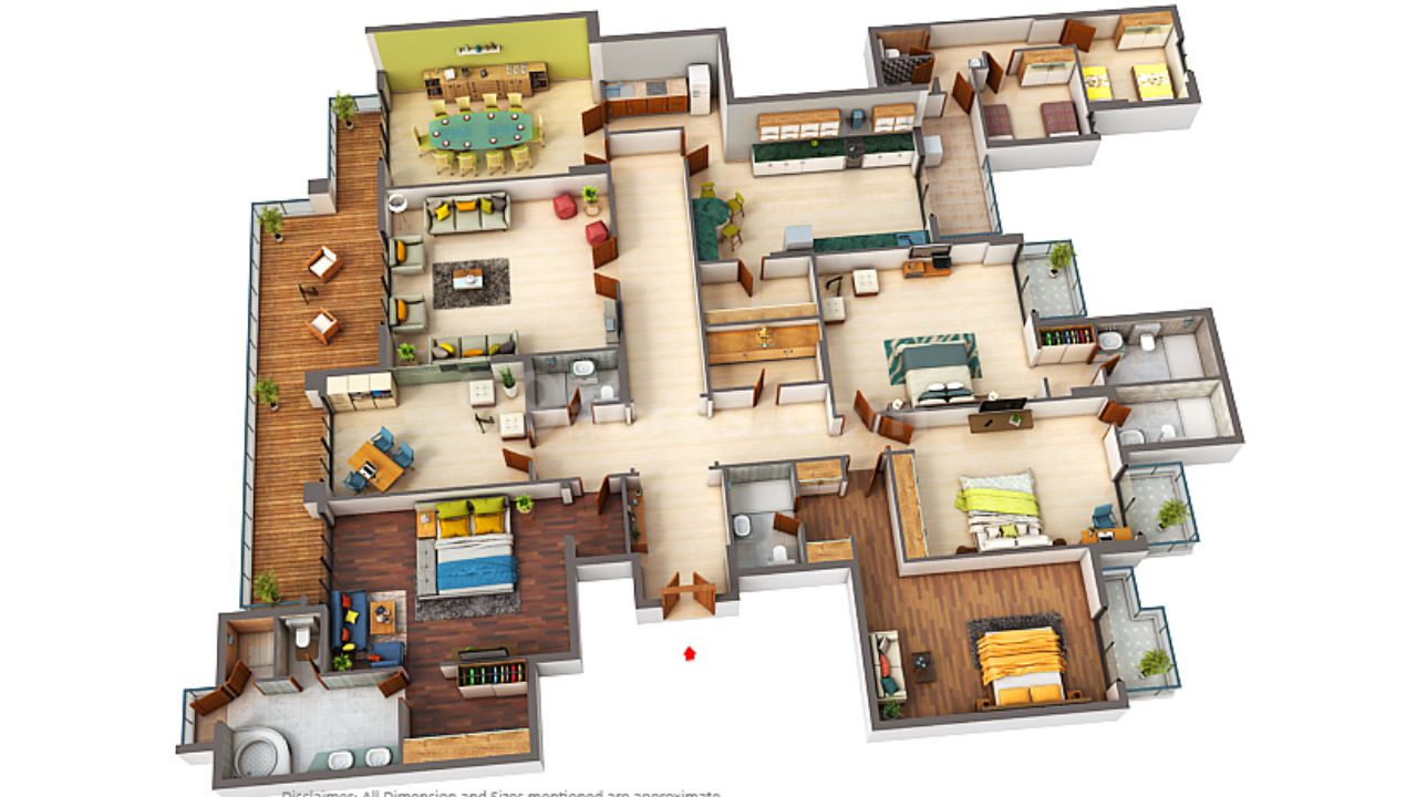 DLF The Aralias Floor Plan 4BHK Type 1