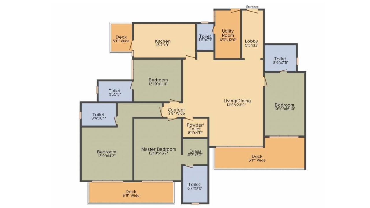 DLF The Aralias Floor Plan 4BHK Type 2