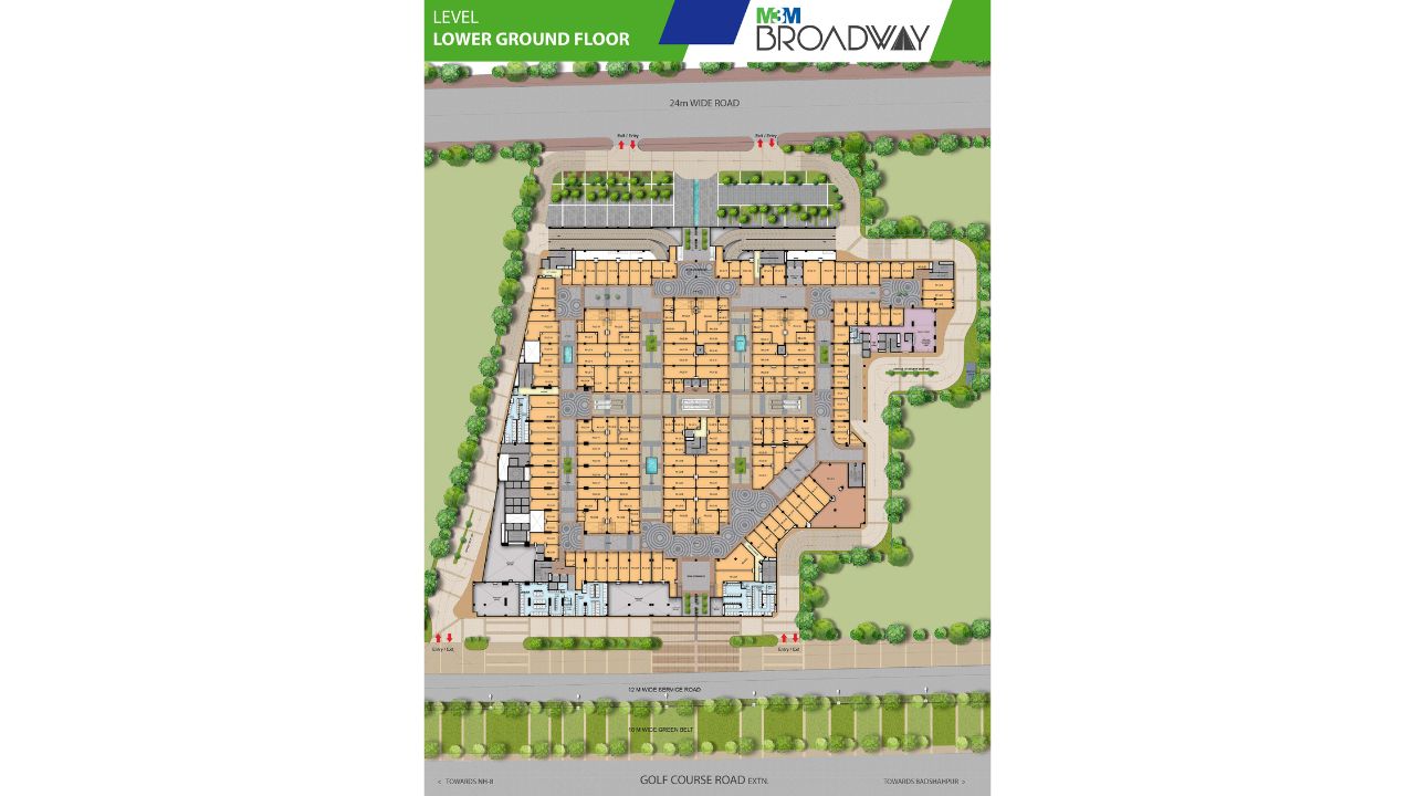 M3M Broadway Sector 71 Gurgaon Floor Plan Lower Ground Floor