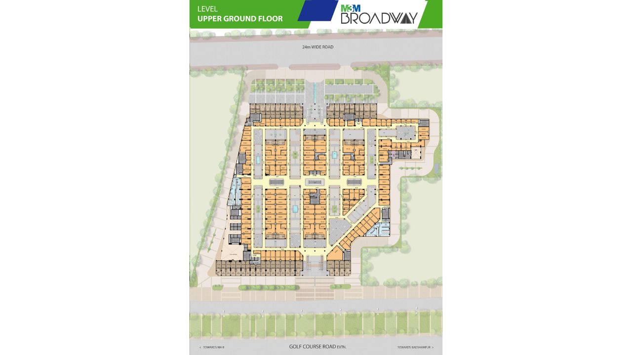 M3M Broadway Sector 71 Gurgaon Floor Plan Upper Ground Floor