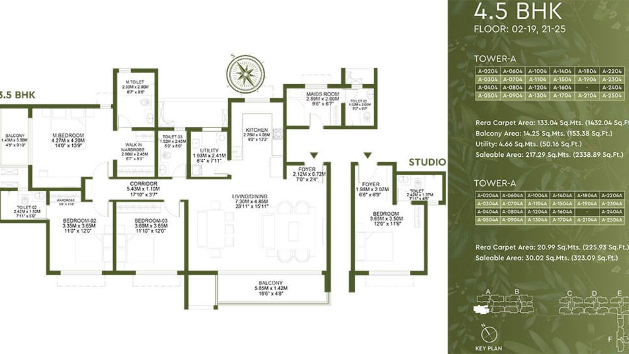 Godrej Lakeside Orchard Floor Plan 4.5 BHK