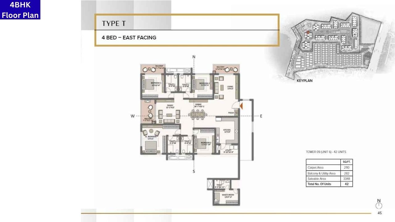 Prestige City Siddharth Vihar 4BHK Floor Plan