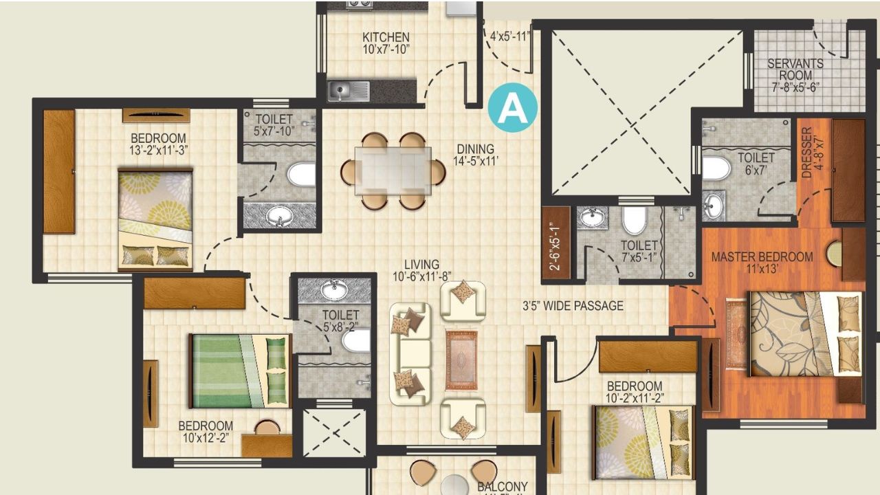 Pitampura Premium Floors Floor Plan 4 BHK 