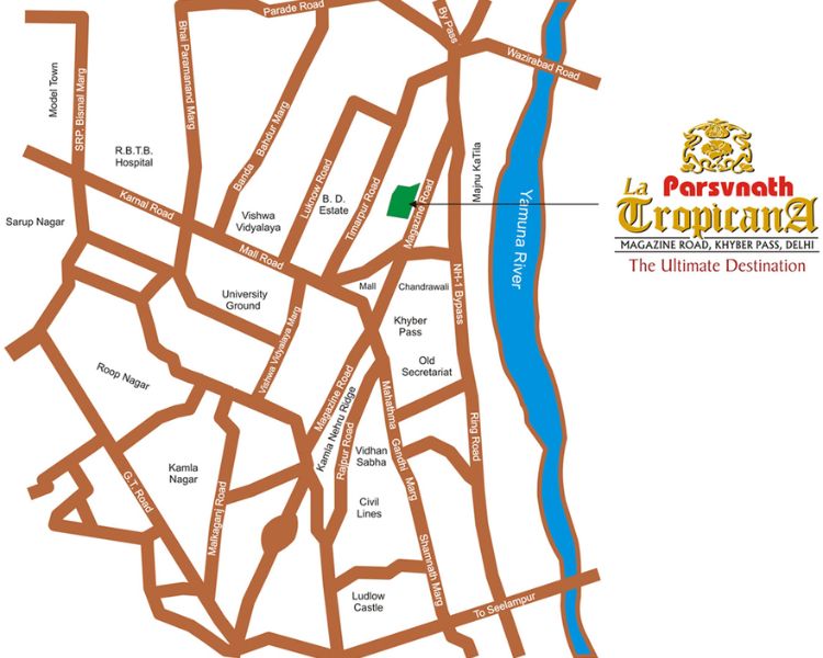 Parsvnath La Tropicana Timar Pur Delhi Location Map