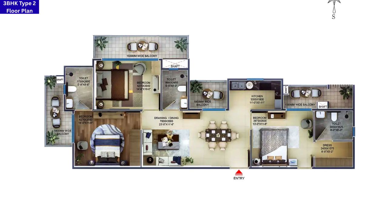 The Story House Sector 89A 3.5BHK Floor Plan