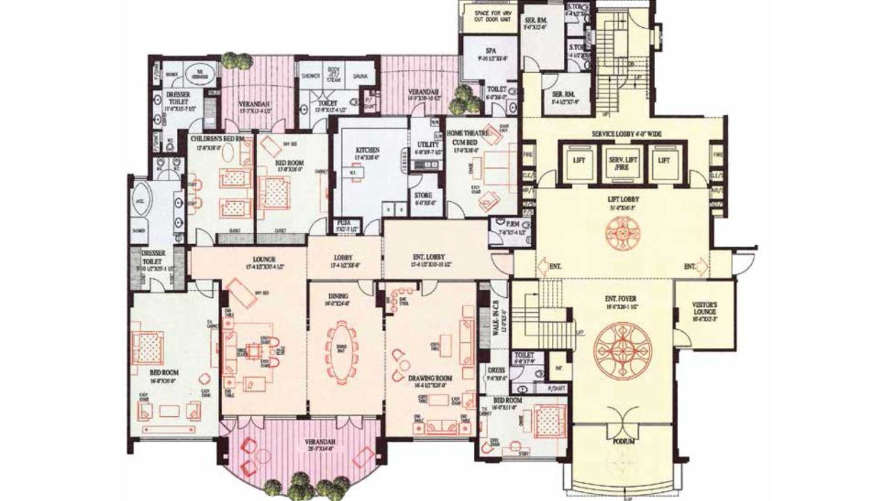 DLF The Aralias Floor Plan 5BHK Type 2