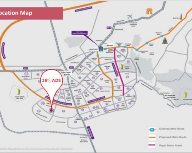 Reach 3 Roads Sector 70 Gurgaon Location Map