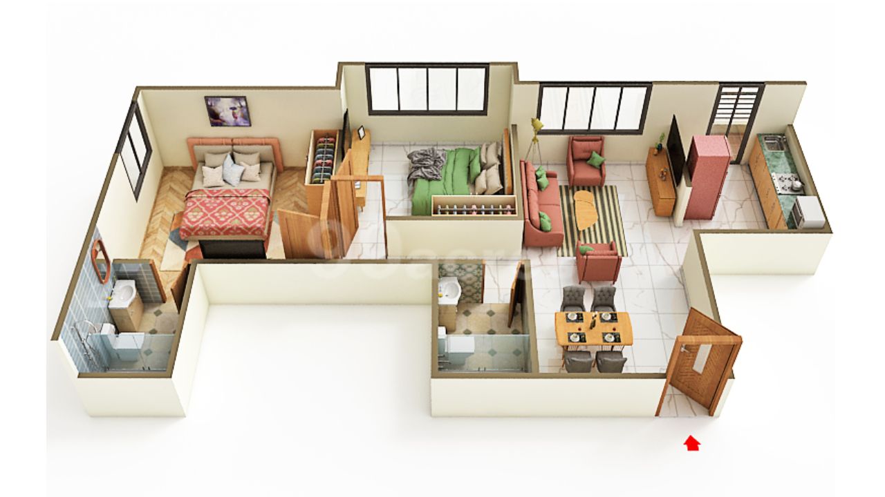 Paradise Sai Platinum Rohinjan Navi Mumbai Floor Plan 2 BHK