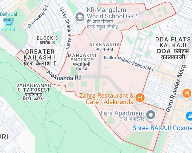 Aravali RWA Apartments Alaknanda Delhi Location Map