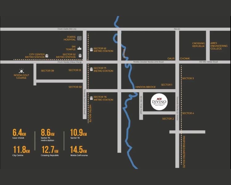 ACE Divino Sector 1 Greater Noida Location Map