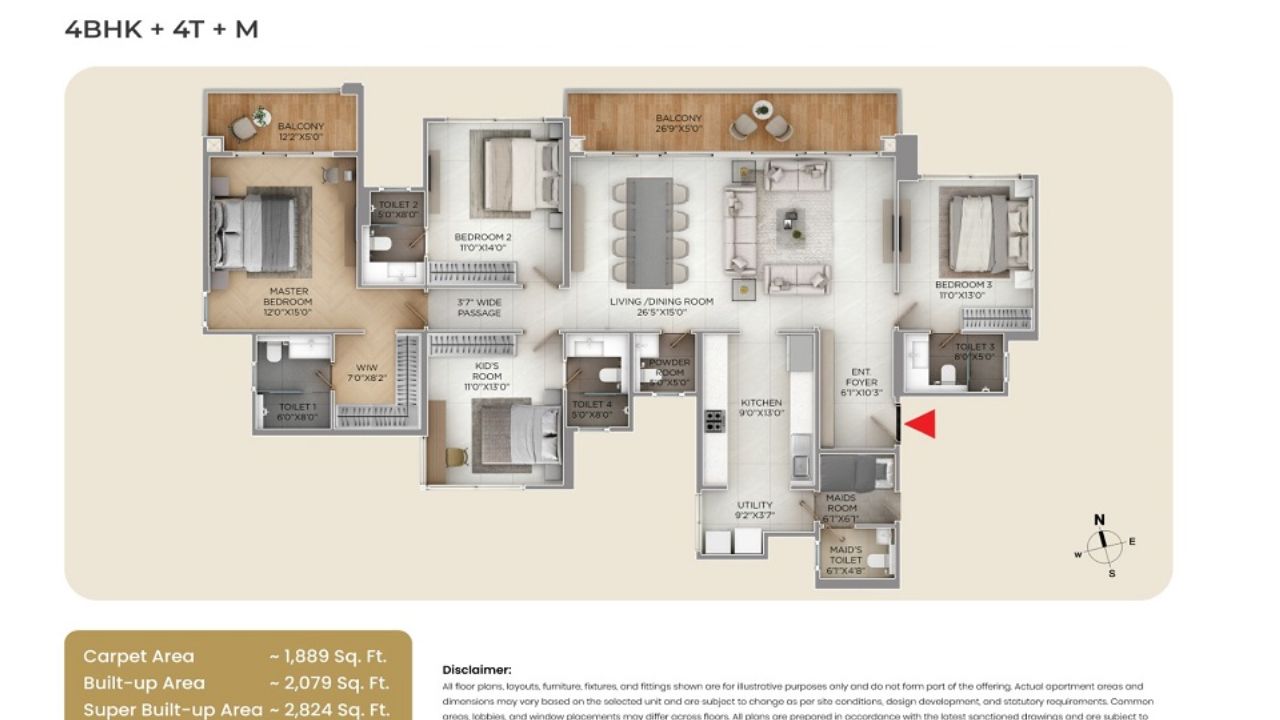 Purva Silver Sky Electronic City Bangalore Floor Plan 4 BHK