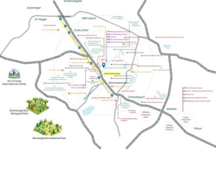 Purva Silver Sky Electronic City Bangalore Location Map