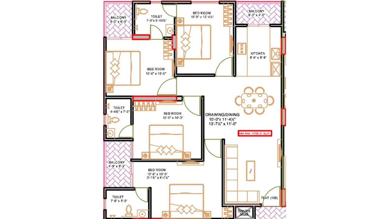 Kalyan Eva Jagatpura Jaipur Floor Plan 4 BHK