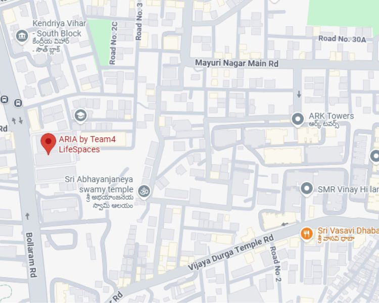 Team4 ARIA Miyapur Hyderabad Location Map 