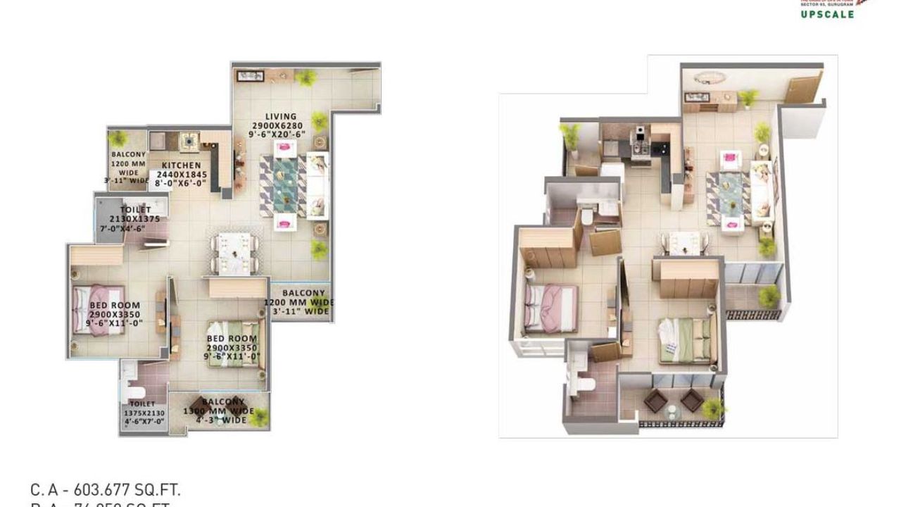 Signature Orchard Avenue 2 Floor Plan 2BHK
