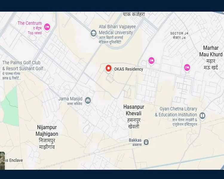 Pardos Okas Sukoon Sushant Golf City Lucknow Location Map
