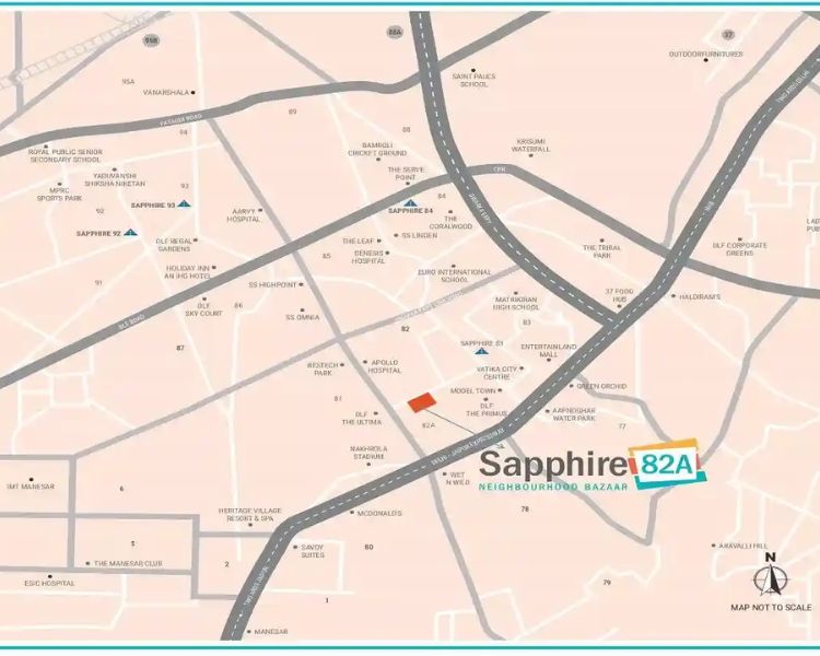 Ameya Sapphire 82A Sector 82A Gurgaon Location Map
