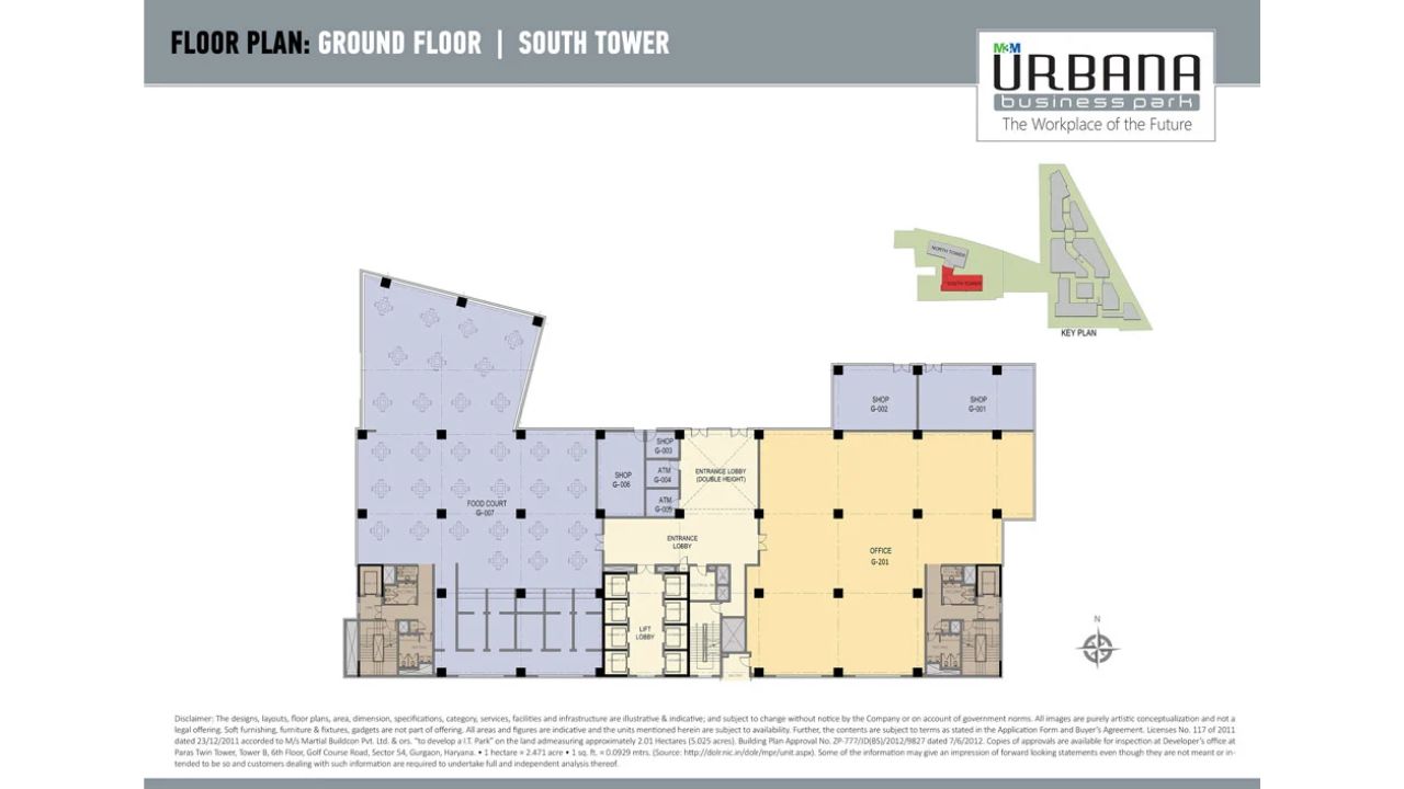 M3M Urbana business Park Sector 67 Gurgaon Floor Plan Ground Floor 