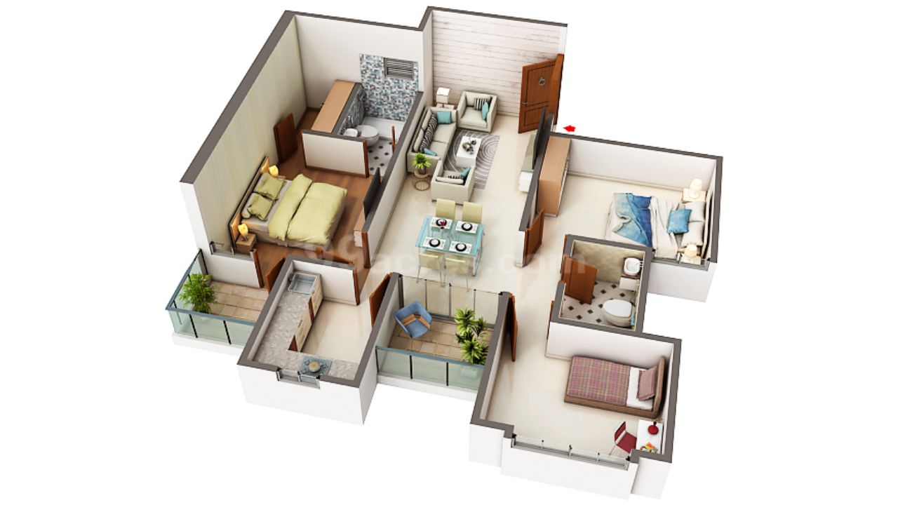 Jai Vilas Sikar Road Jaipur Floor Plan 3 BHK 