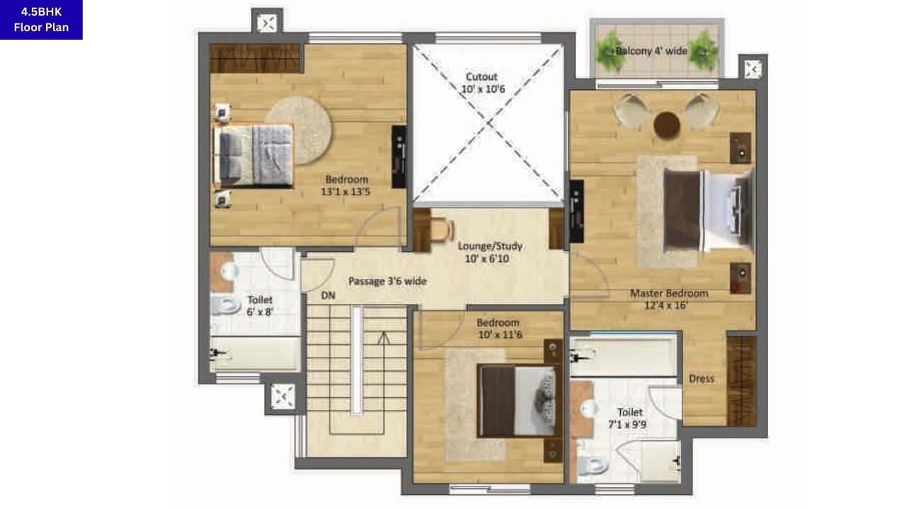 BPTP Mansions Park Prime 4.5BHK Floor Plan