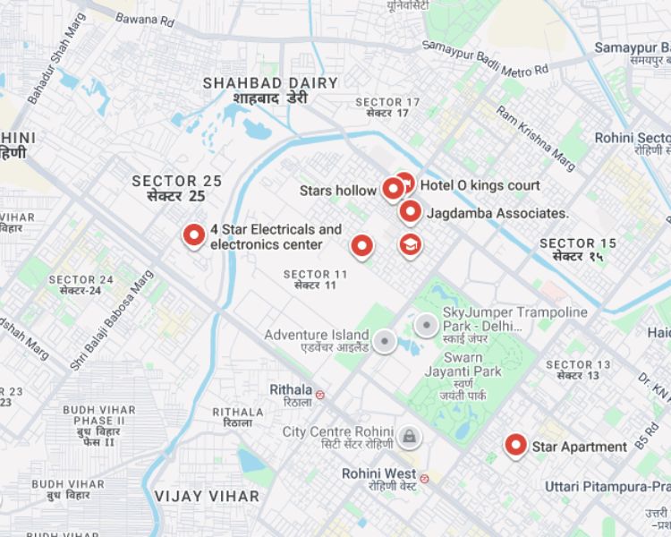 Star Homes Sector 11 Rohini Delhi Location Map 