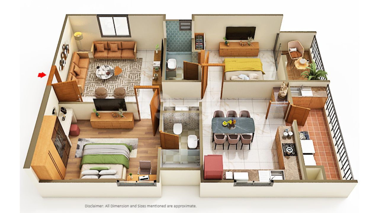 Urbanyards Shangrila Tukkuguda Hyderabad Floor Plan 2 Bhk 
