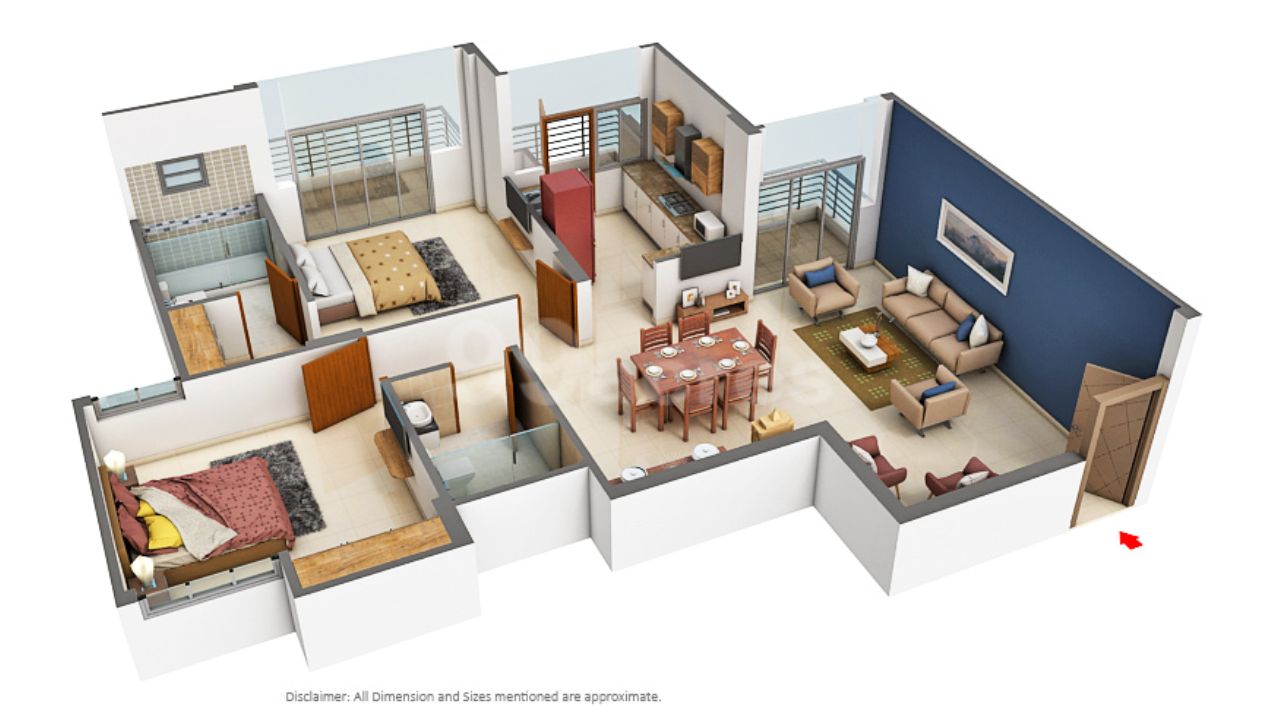 Rangoli Greens Vaishali Nagar Jaipur Floor Plan 2 BHK