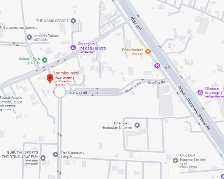 Jai Vilas Sikar Road Jaipur Location Map 
