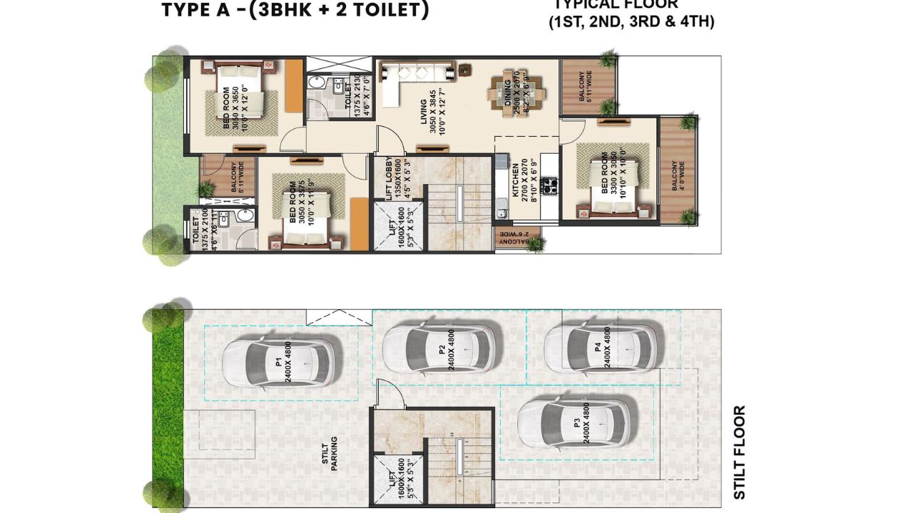 Signature Global Park 4&5 Sector 36 Gurgaon Floor Plan 3BHK