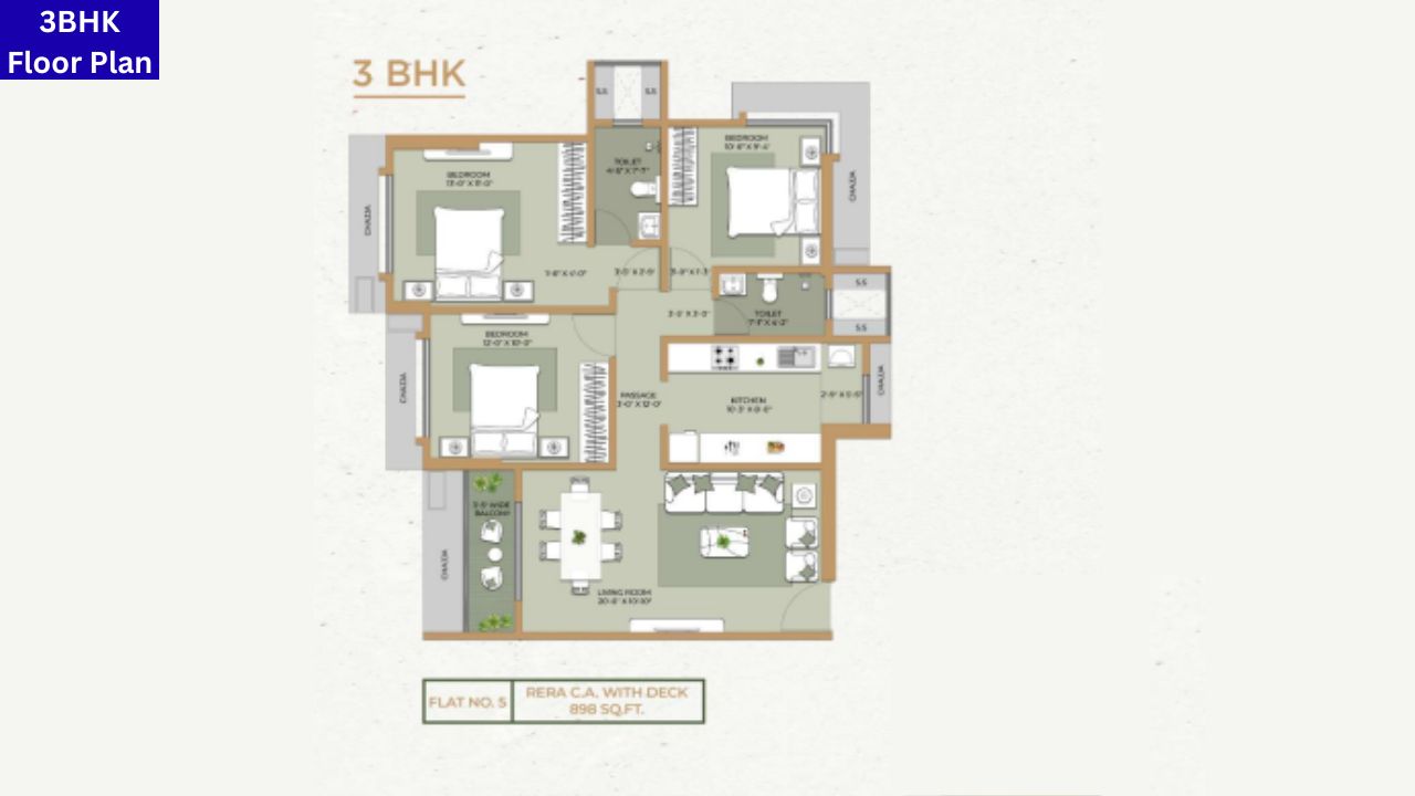 Ethics Oliver Mumbai 3BHK Floor Plan