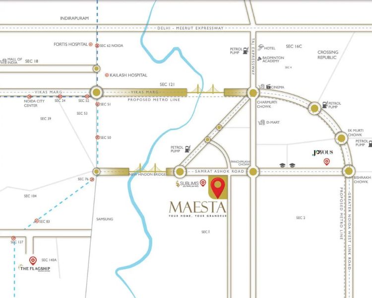 CRC Maesta Sector 1 Greater Noida West Location Map