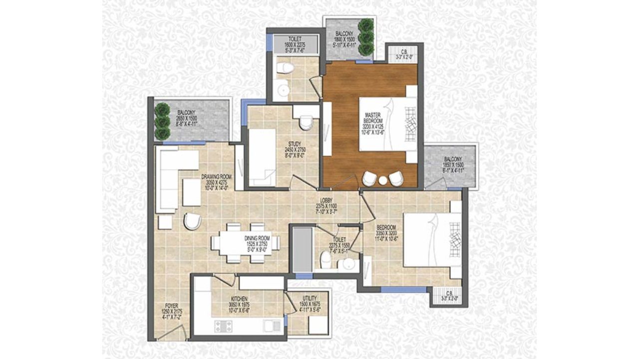 ACE Divino Floor Plan 2 BHK