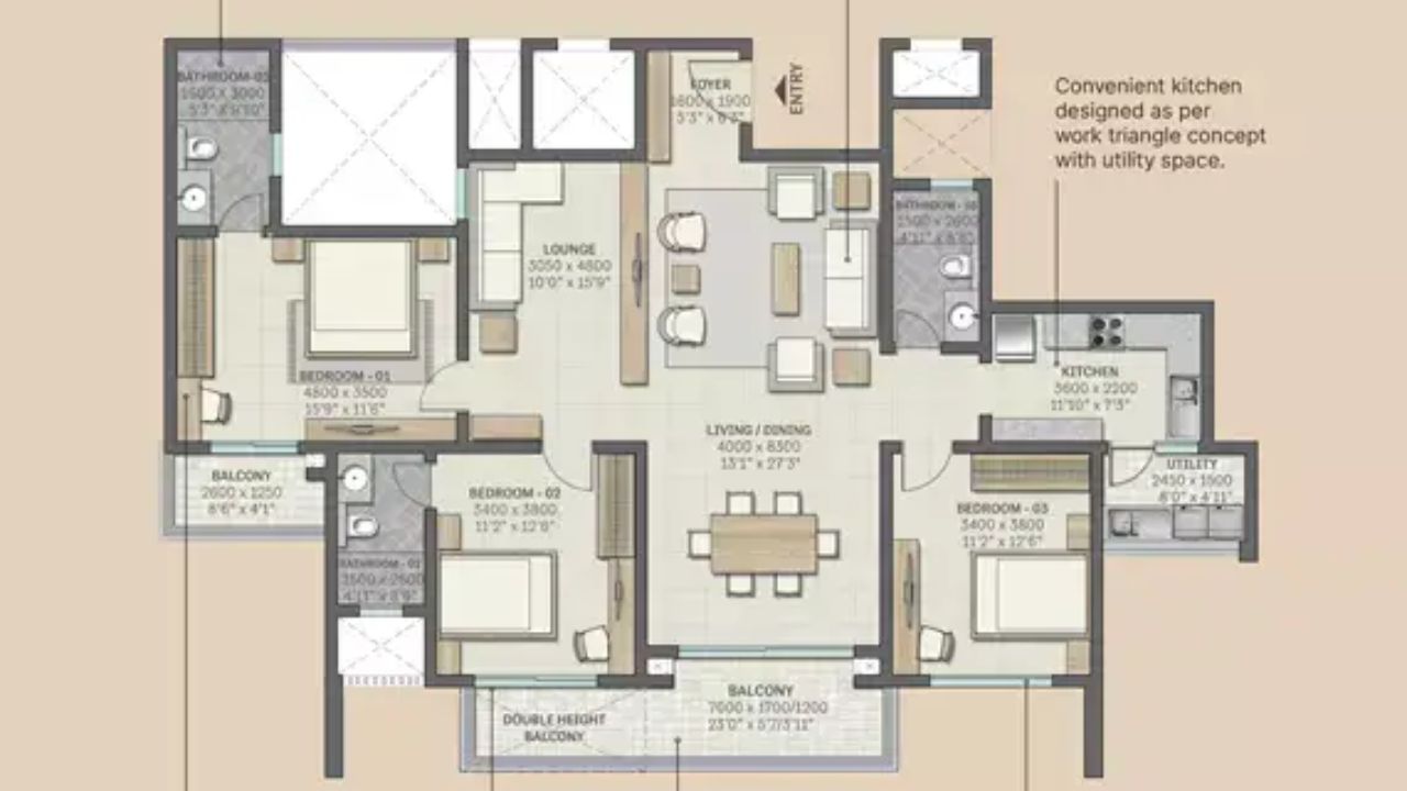 Sobha Vista Residences Sector 108 Gurgaon Floor Plan 4 BHK