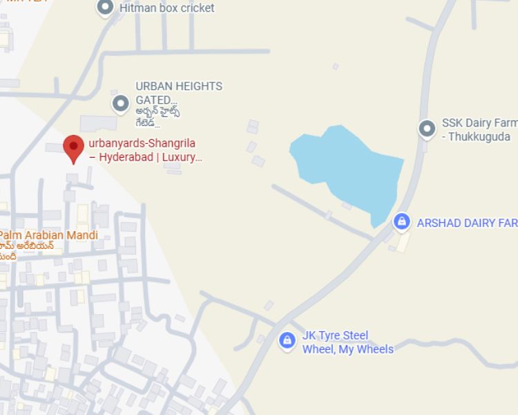 Urbanyards Shangrila Tukkuguda Hyderabad Location Map 