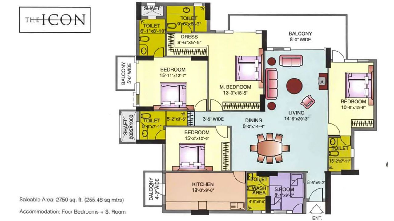 DLF The Icon Floor Plan 4BHK Type 2